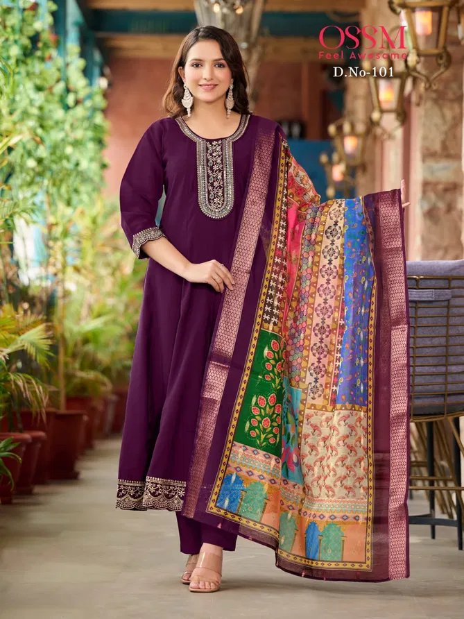 Resham By Ossm Roman Silk Anarkali Kurti With Bottom Dupatta Wholesale Shop In Surat